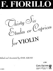 4th position violin - Fiorillo 36 Etudes or Caprices - sheet music