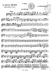 4th position violin - Jacques Offenbach – La belle Hélène - sheet music
