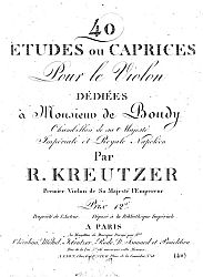 4th position violin - Rodolphe Kreutzer - Études ou caprices - sheet music