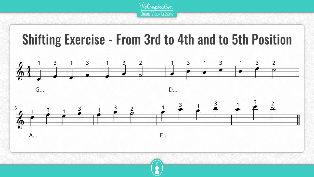 4th position violin - Shifting Exercise - From 3rd to 4th and to 5th Position