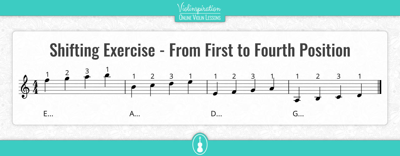 4th position violin - Shifting Exercise - From First to Fourth Position