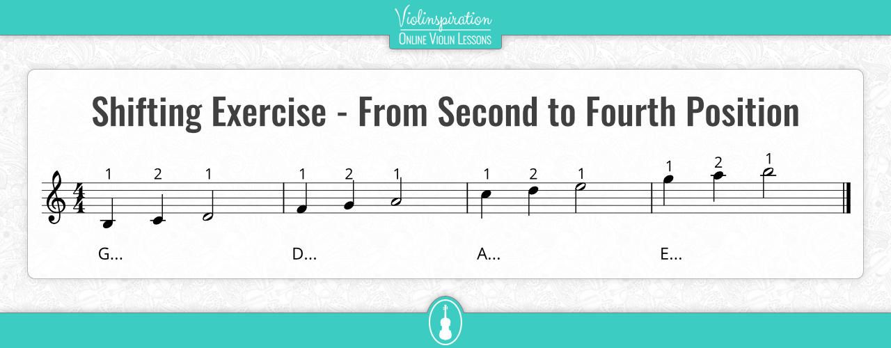 4th position violin - Shifting Exercise - From Second to Fourth Position