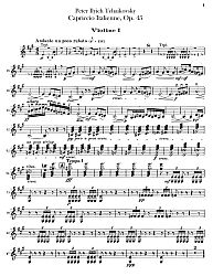 4th position violin - Tchaikovsky - Italian Capriccio Op.45 - sheet music