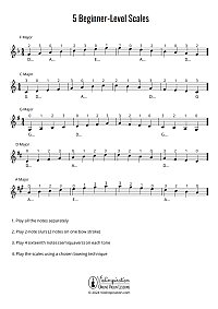 5 beginner-level scales - download free sheet music pdf