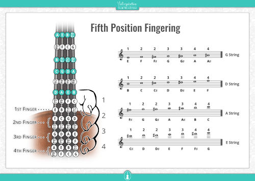 5th Position - Violin Fingering Chart