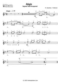 Adagio in G minor by Albinoni - Free Beginner Violin Sheet Music Adagio in G minor by Albinoni - Free Beginner Violin Sheet Music