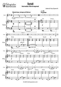 Adele - Skyfall - Intermediate Tutorial - Violin Sheet Music + Accompaniment