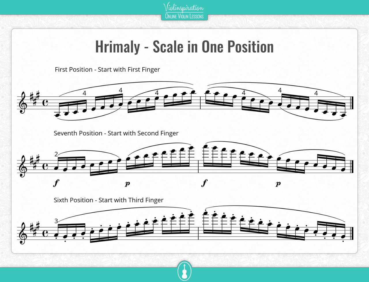 Advanced Violin Exercises - Hrimaly - scale in one position