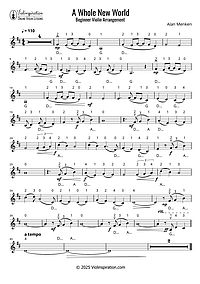 Alan Menken - A Whole New World - Beginner - Violin Sheet Music Tutorial