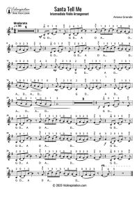Ariana Grande - Santa Tell Me - beginner - violin solo sheet music tutorial
