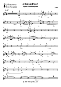 Christina Perri - A Thousand Years - beginner- solo violin sheet music tutorial