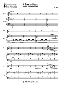 Christina Perri - A Thousand Years - beginner- violin piano sheet music tutorial