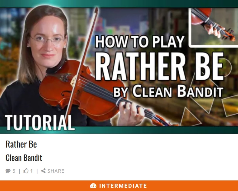 Clean Bandit Rather Be Tutorial Violin Play-Along