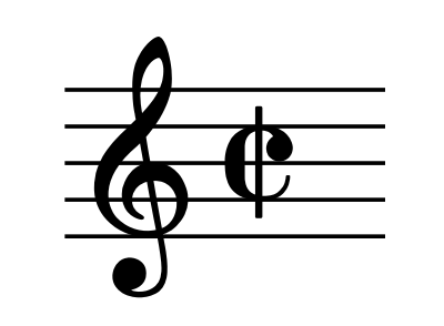 Cut time signature time in music