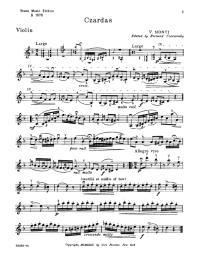 Czardas - V. Monti - violin sheet music