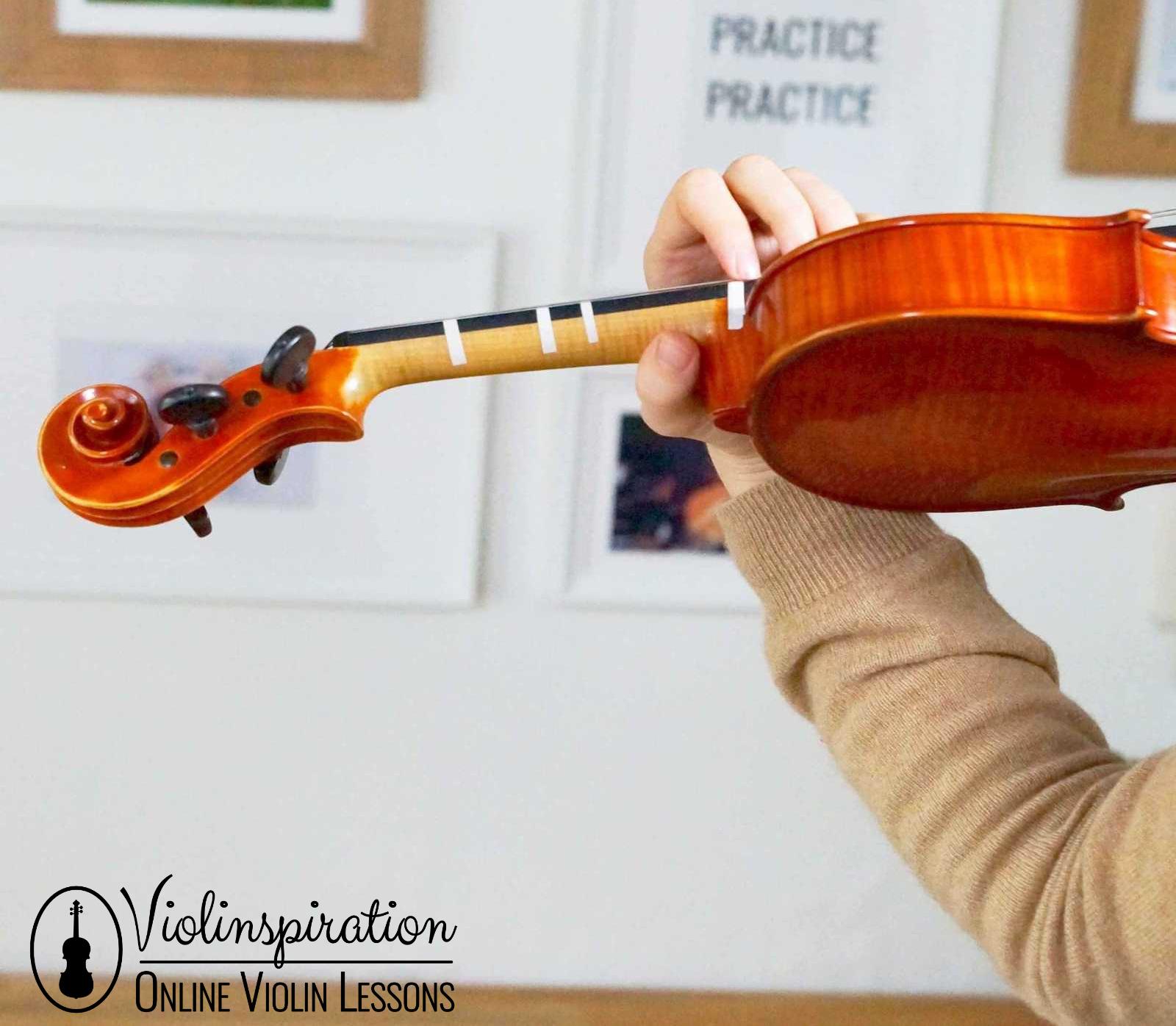 DIY Violin Fingering Tape (Cheap & Easy) - Stickers for Higher Positions - Fifth Position Sticker - Back View