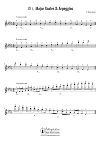 Db Major Scales & Arpeggios Violin Sheet Music thumbnail