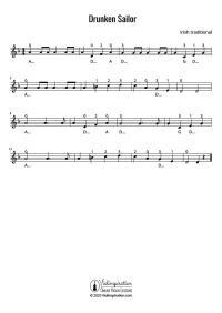 Drunken Sailor - Violin Sheet Music Tutorial - download