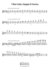F minor Scales & Arpeggios Violin Sheet Music thumbnail