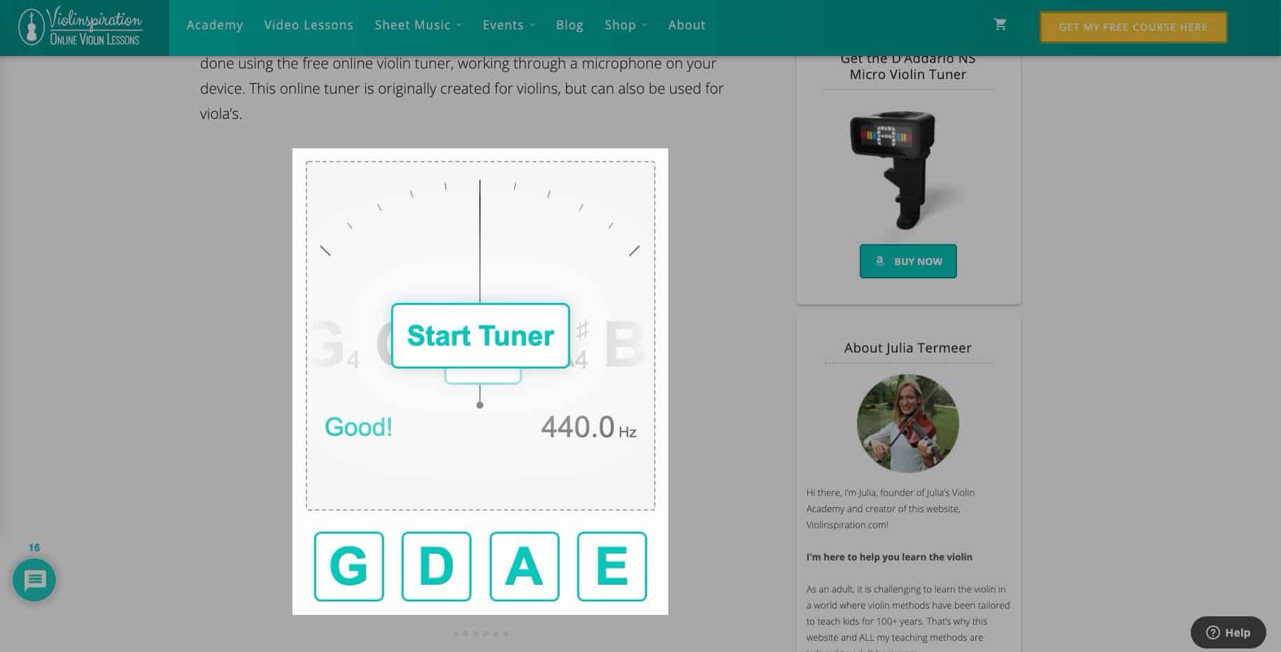 Free Online Violin Tuner with Microphone