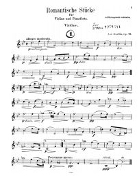 Free Violin Sheet Music - A. Dvořák – Romantic Pieces, Op. 75 Part I
