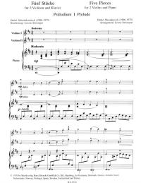 Free Violin Sheet Music - D. Shostakovich – 5 Pieces For 2 Violins and Piano