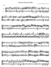 Free Violin Sheet Music - F. A. Hoffmeister – Duet for Flute and Violin in G major