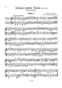 Free Violin Sheet Music - F. Mazas – Twelve Little Duets for Two Violins Op. 38, No.1