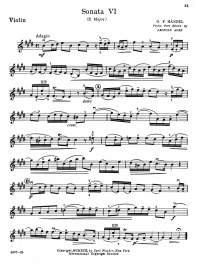 Free Violin Sheet Music - G. F. Händel – Violin Sonata No. 6 in E major Adagio
