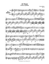 Free Violin Sheet Music - M. Guiliani – 16 pieces faciles et agreables for violin and guitar