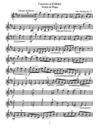 Free Violin Sheet Music - Rieding concerto in B minor mvt 1