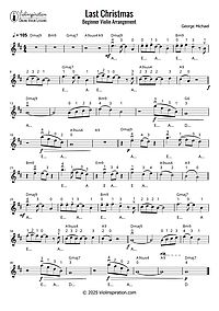 George Michael - Last Christmas - beginner violin sheet music tutorial