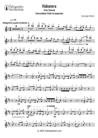 Georges Bizet - Carmen - Habanera - intermediate - violin solo + thumbnail