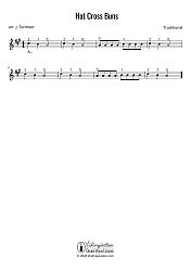 Hot Cross Buns - Violin Sheet Music Tutorial