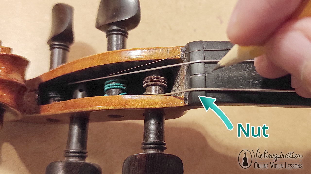 How to Change Violin Strings - Lubricate the Nut
