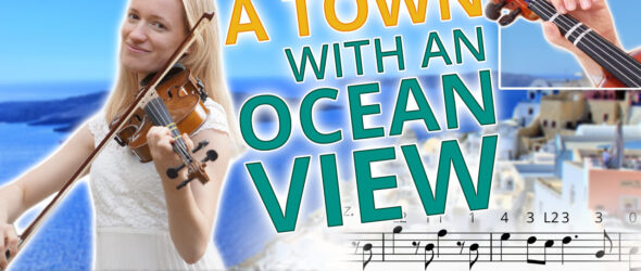 Violin lesson - How to Play A Town With An Ocean View - Hisaishi - Intermediate Violin Tutorial Sheet Music + Piano