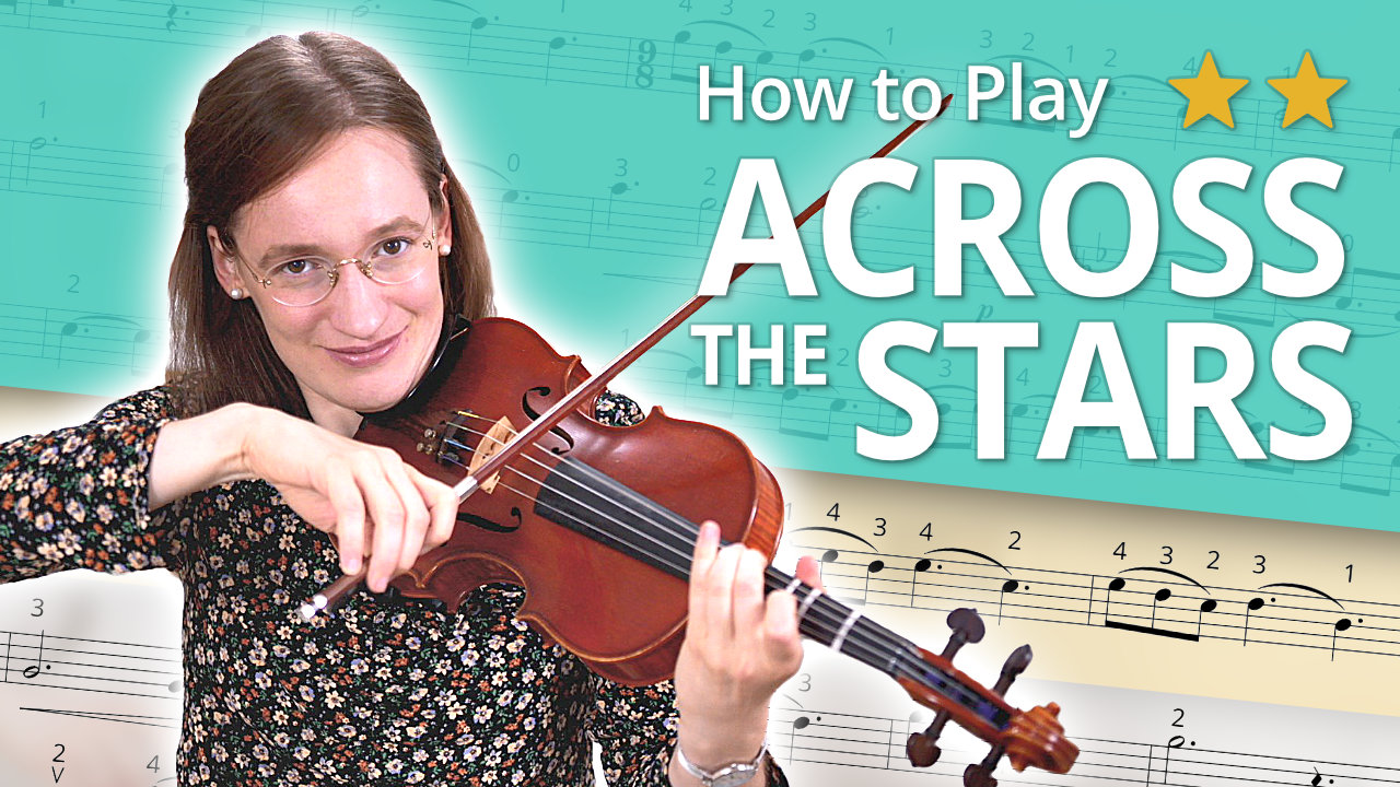 How to Play Across the Stars - Play-Along Intermediate Tutorial - Violin Sheet Music + Piano Accompaniment
