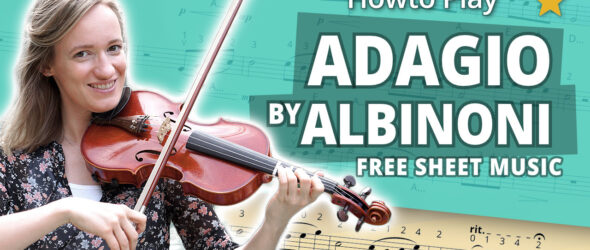 How to Play Adagio in G minor by Albinoni - Play-Along Beginner Tutorial - Free Violin Sheet Music + Piano Accompaniment