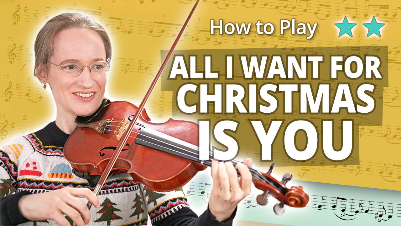 How to Play All I want for Christmas Is You by Mariah Carey - Intermediate Play-Along Tutorial - Violin Sheet Music + Piano Accompaniment