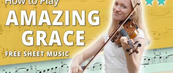 How to Play Amazing Grace - Play-Along Intermediate Tutorial - Free Violin Sheet Music + Piano Accompaniment