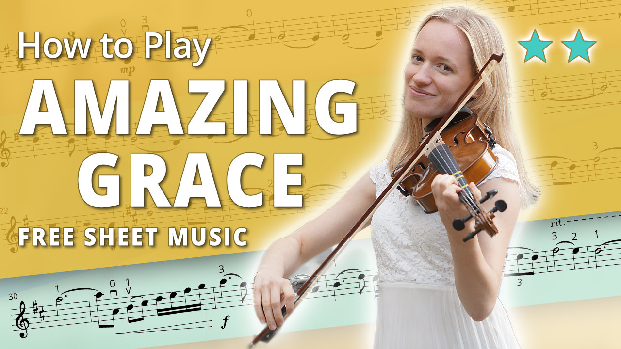 How to Play Amazing Grace – Play-Along Intermediate Tutorial – Free Violin Sheet Music + Piano Accompaniment