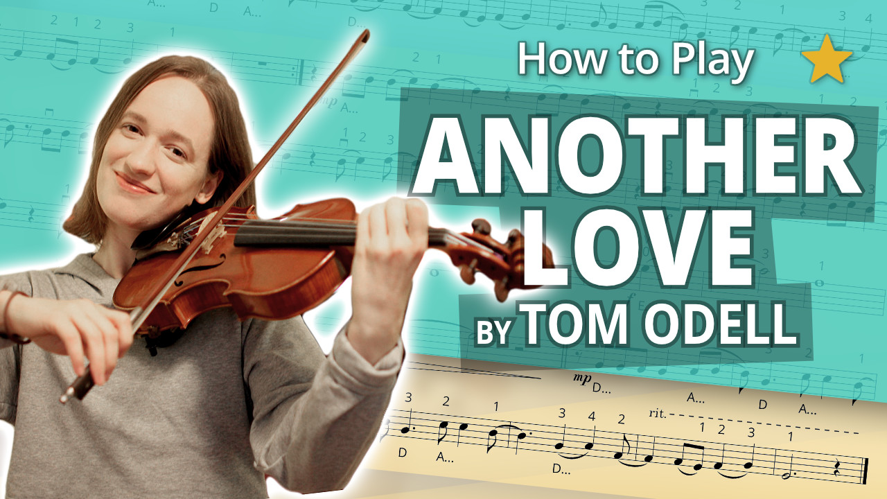 How to Play Another Love by Tom Odell - Play-Along Beginner Tutorial - Violin Sheet Music + Piano Accompaniment