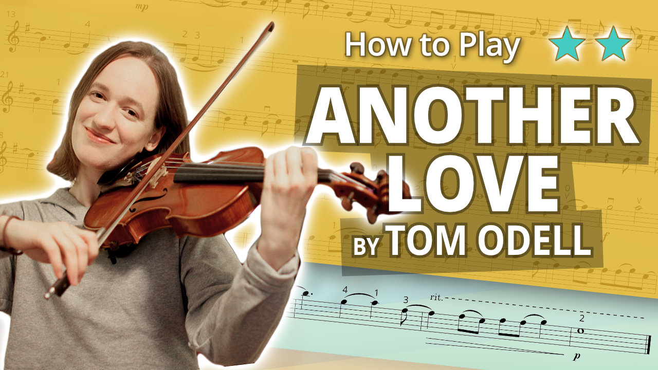 How to Play Another Love by Tom Odell - Play-Along Intermediate Tutorial - Violin Sheet Music + Piano Accompaniment