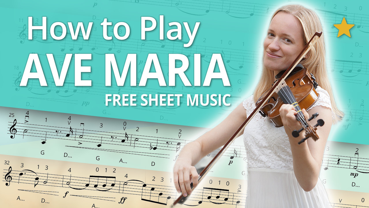 How to Play Ave Maria - Play-Along Beginner Tutorial - Free Violin Sheet Music + Piano Accompaniment