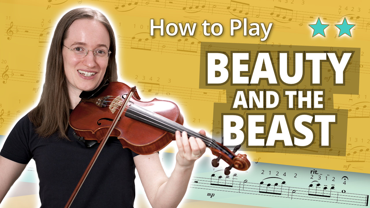 How to Play Beauty and the Beast - Intermediate Tutorial - Violin Sheet Music + Accompaniment
