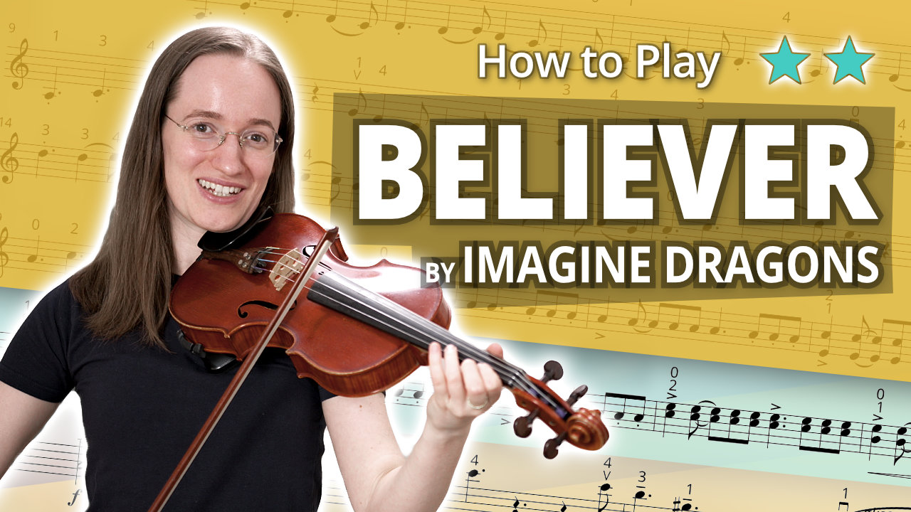 How to Play Believer by Imagine Dragons – Intermediate Play-Along Tutorial – Violin Sheet Music + Piano Accompaniment