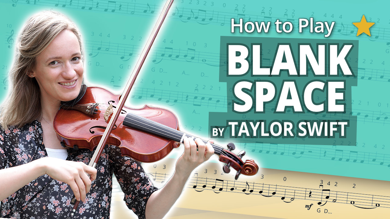 How to Play Blank Space by Taylor Swift - Beginner Play-Along Tutorial - Violin Sheet Music + Piano Accompaniment