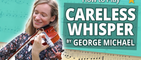 How to Play Careless Whisper by George Michael - Play-Along Beginner Tutorial - Violin Sheet Music + Piano Accompaniment
