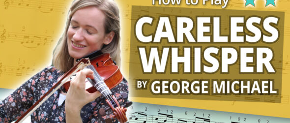 How to Play Careless Whisper by George Michael - Play-Along Intermediate Tutorial - Violin Sheet Music + Piano Accompaniment