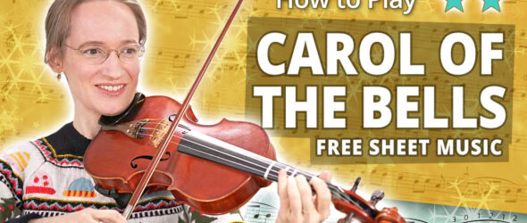 How to Play Carol of the Bells - Intermediate Play-Along Tutorial - Violin Sheet Music + Piano Accompaniment